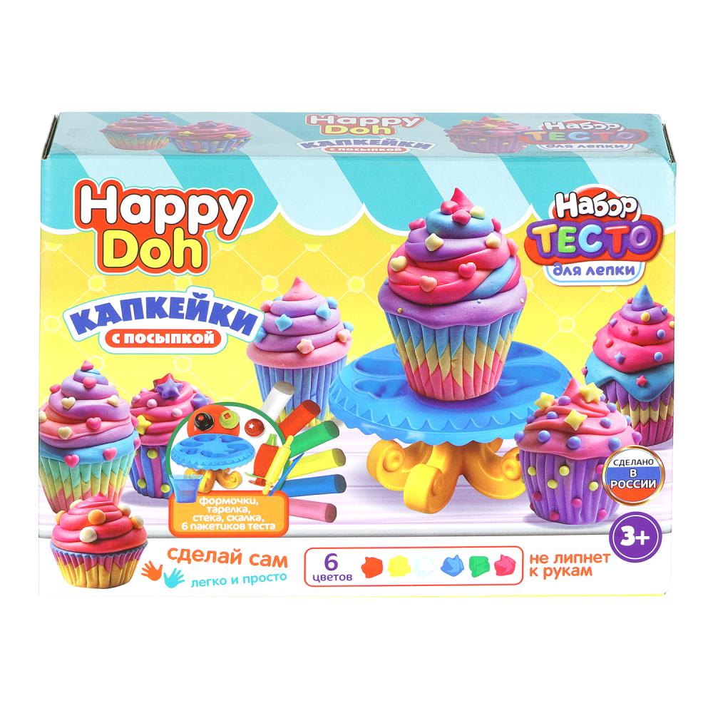 Набор для лепки с формочками Капкейки, 24 см, Happy Doh HAPPY DOH PDSET-125607-CPC