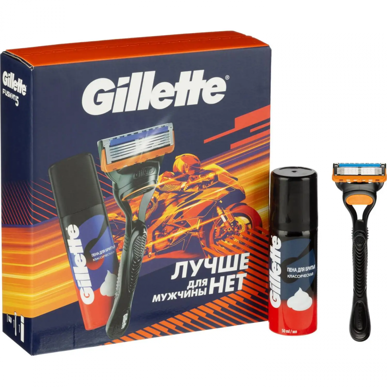 Подарочный набор GILLETTE FUS Бритв 1 смен кас+Пена д/бритья Классич 50мл 2367625