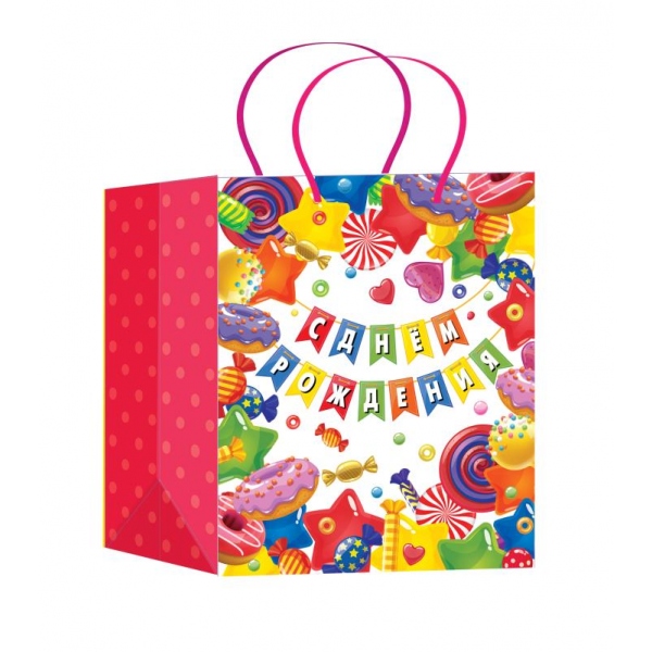 Пакет подарочный матовый l, "День рождения" 3 Чудо праздник PL-122082-HBZ3