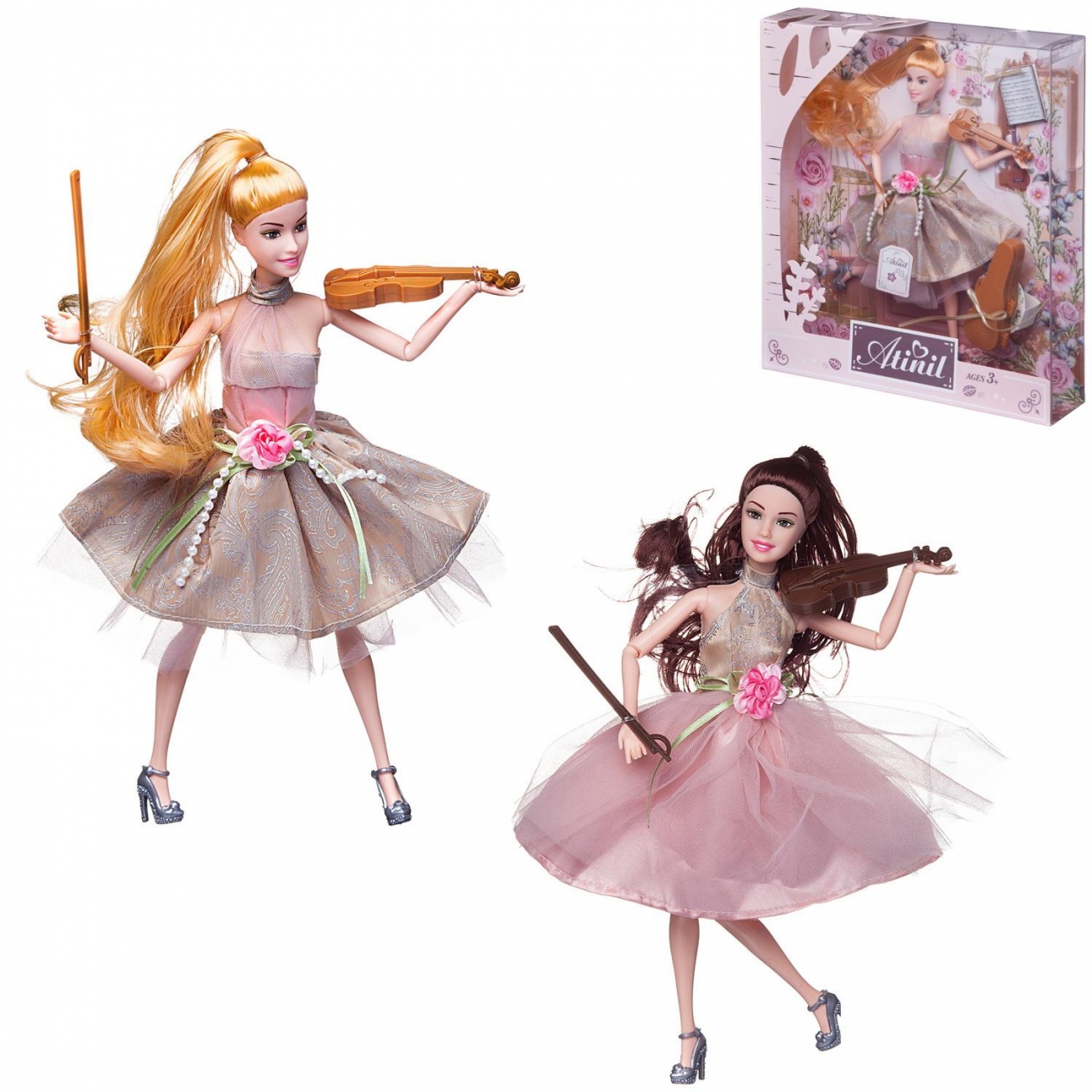 Кукла Junfa Atinil Цветочная гармония в наборе со скрипкой и другими аксесс.2 в асс.28см WJ-22279