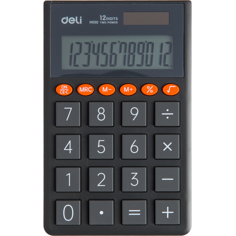 Калькулятор карманный Deli EM130, 12-р,дв.пит.70.2x8.5x112.2 мм,темн-сер 1793340