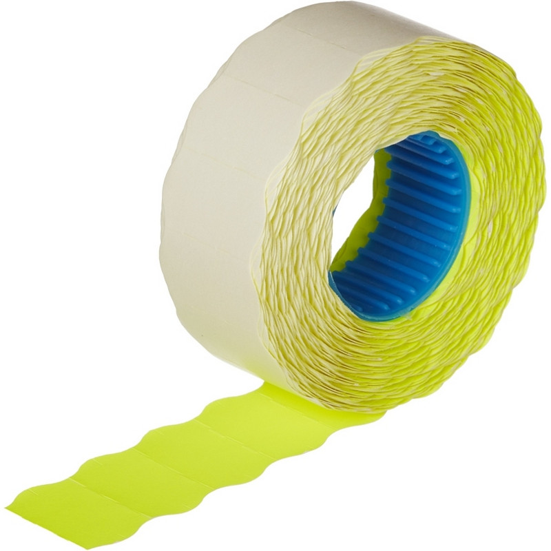 Этикет-лента 22х12 желт волна 1000шт/рул 10рул/уп 72143