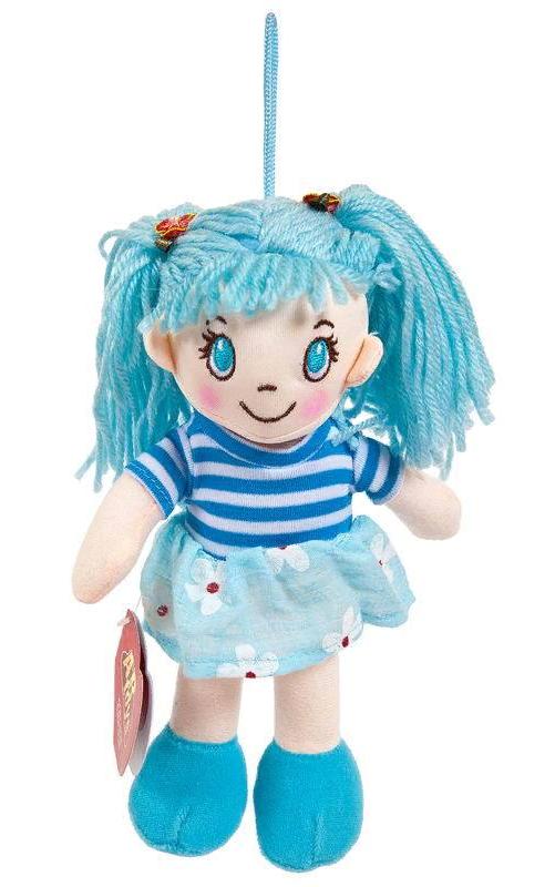 Кукла мягконабивная в голубом платье, 20 см Abtoys M6033
