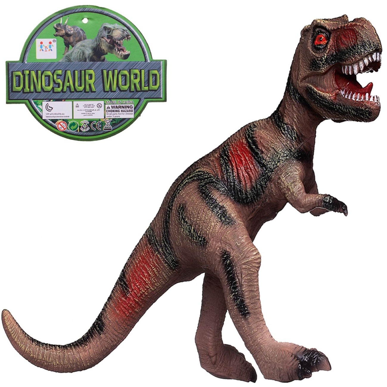 Фигурка Junfa Динозавр длина 50 см со звуком коричнево-черный WA-24130/коричнево-черный