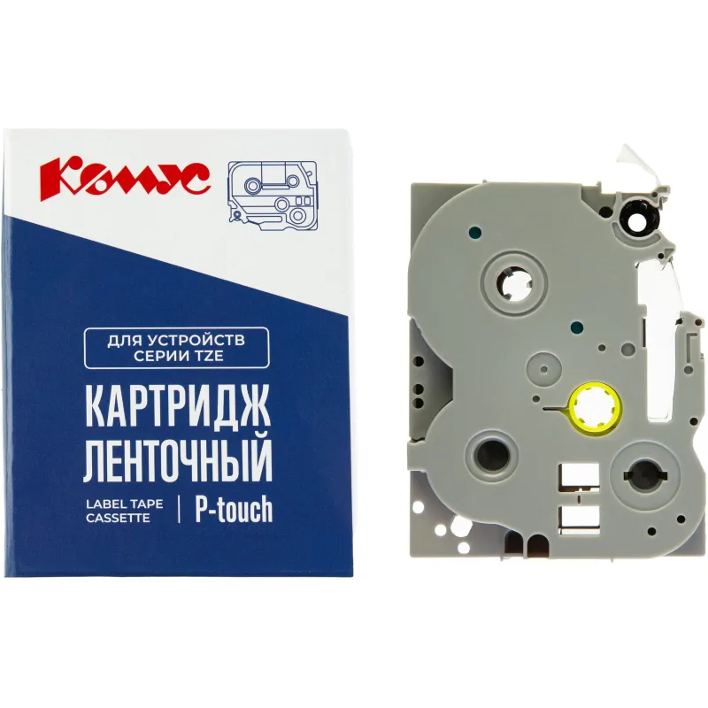 Картридж Комус TZE-525(Brother TZE-525 белый на синем,9мм/8м) 1944153 RL-B-T525P-WT/BL-9MM*8M