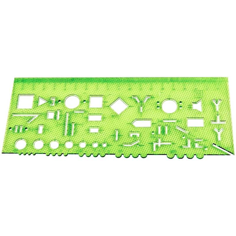 Линейка радиотехническая Attache 18 см пластиковая прозрачная зеленая 1151970