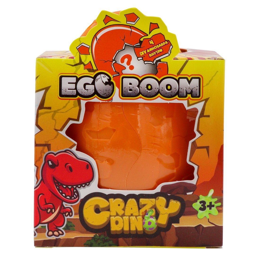 Коллекционная фигурка динозавра с картой Egg Boom в асс. Crazy Dino CD05