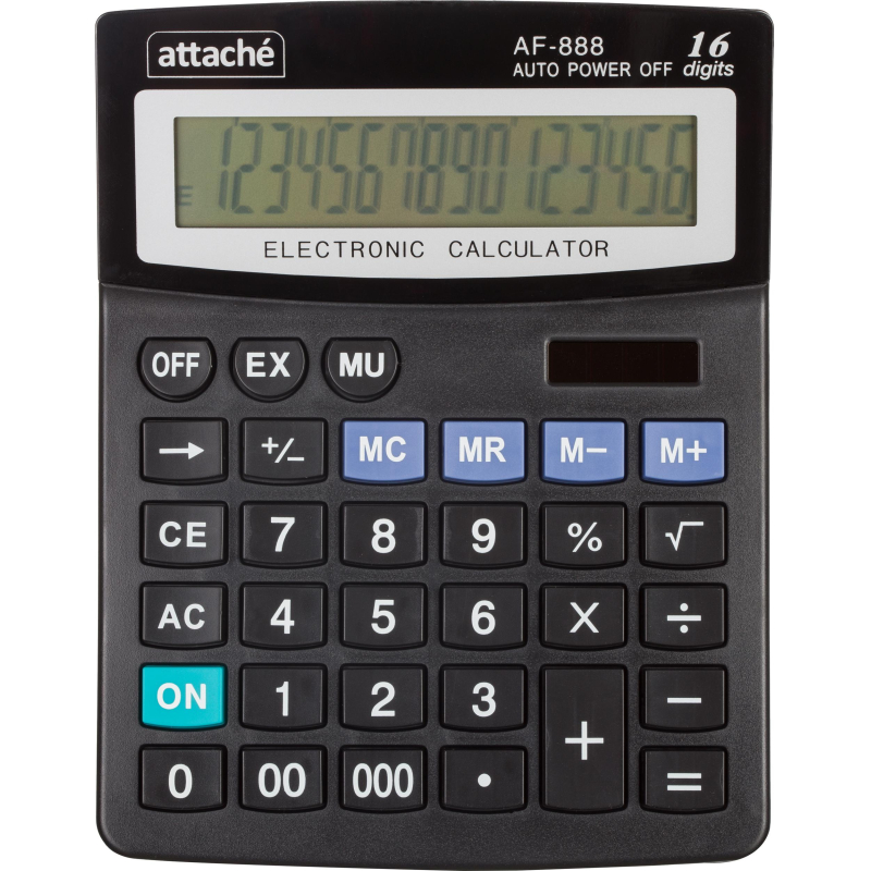 Калькулятор настольный Attache AF-888 16 разрядный черный 210x165x48 мм 1559247 PN-2838-16