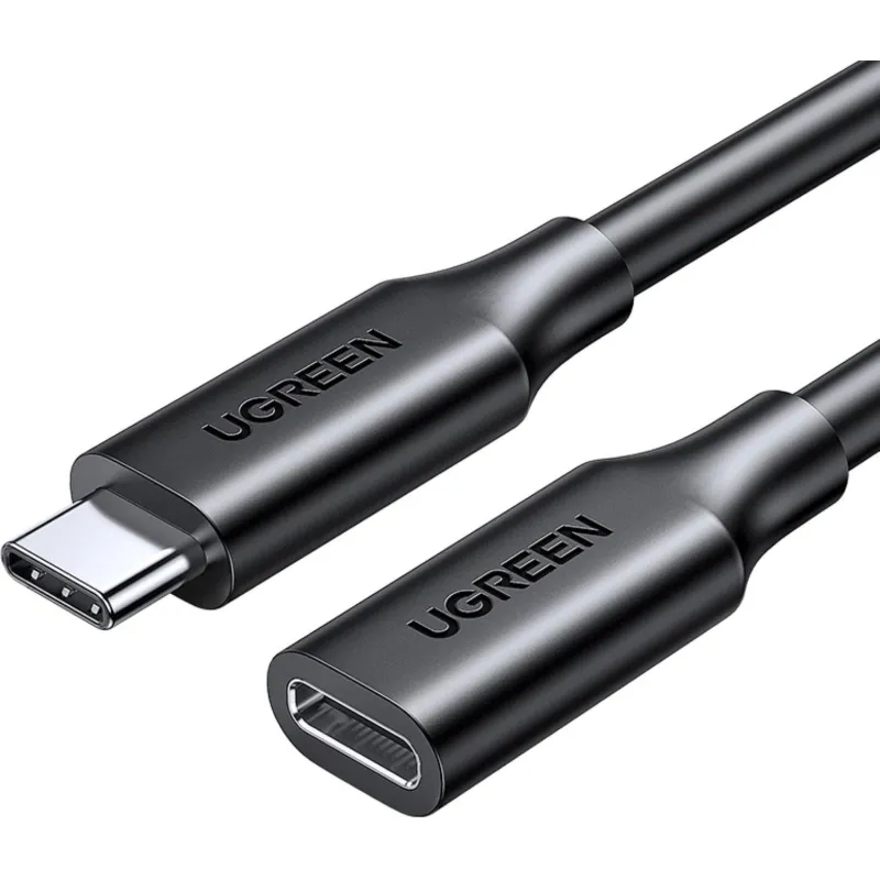 Кабель UGREEN US353 (10387) USB-C/M to USB-C/F Gen2 5A 10Gbps.1м черный 2162370 10387_