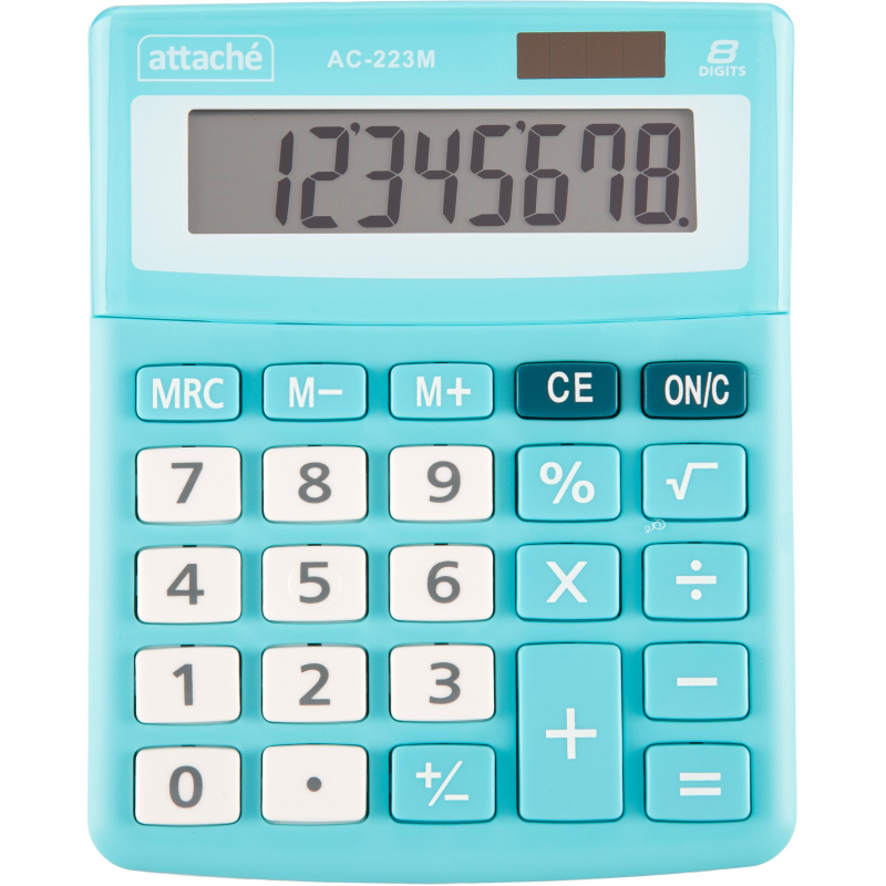 Калькулятор настольный Attache, AС-223M,8р,двойное питание, мятный 1779808