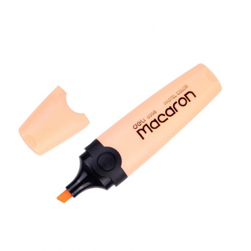 Маркер текстовыделитель Macaron, скошенный наконечник, 1-5 мм, оранжевый Deli 1407960