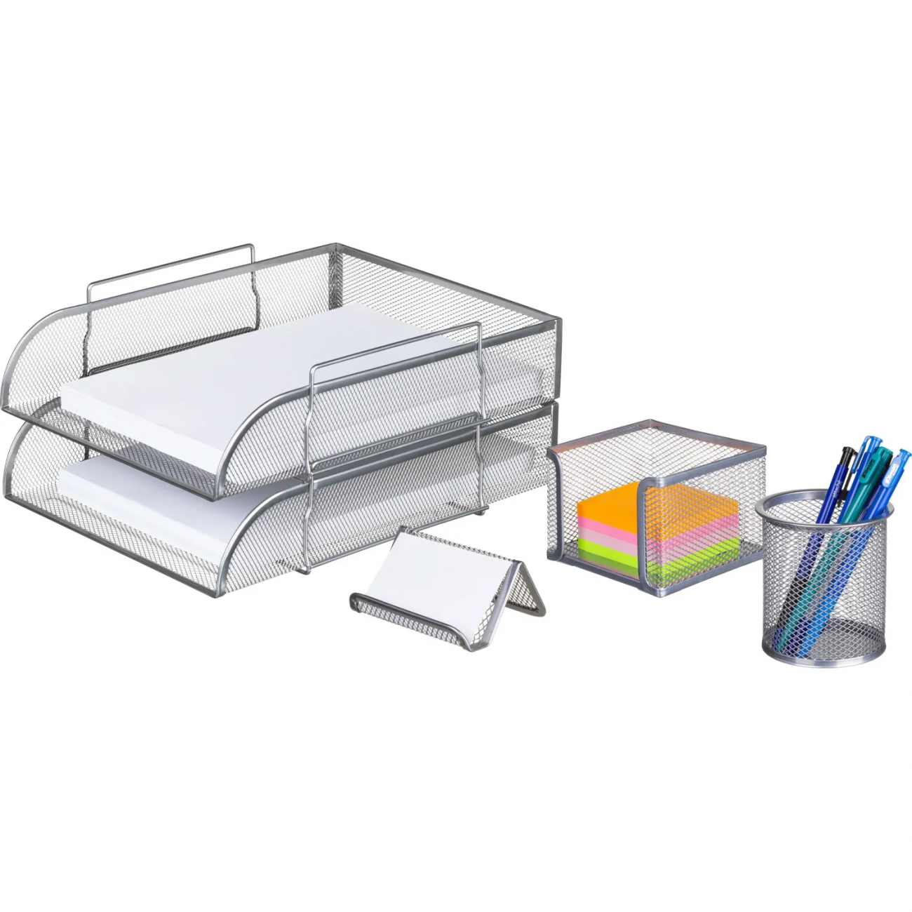 Набор настольный лотков из металл-ая сетка Attache 5 предметов серебристый 2060759