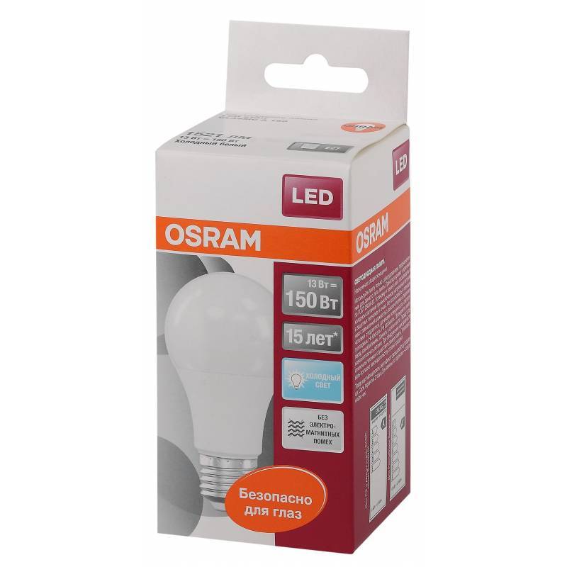 Лампа светодиодная OSRAM LEDSCLA150 13W/840 230VFR E27 4058075057043 1359238 4.05808E+12