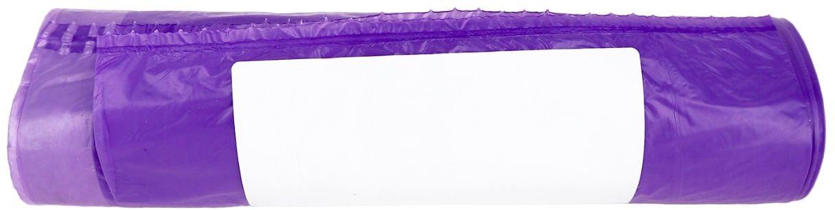 Мешки для мусора ПВД 30л 50х60см 18мкм фиолетовый 20 шт/рул с завязками, ТЯ 1821552