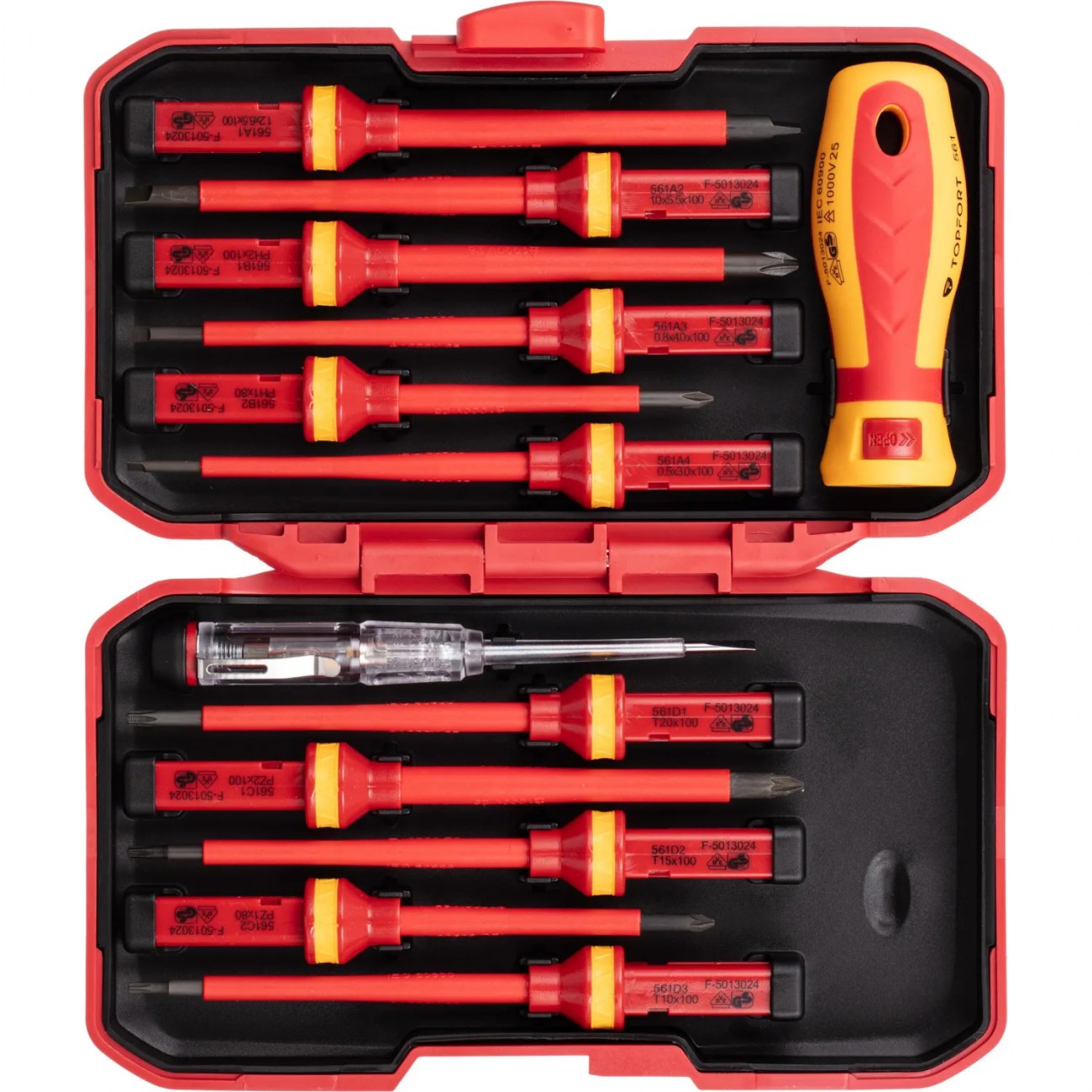 Набор отверток диэлектрических Topfort 13 предметов (VDE 561113) 2100571