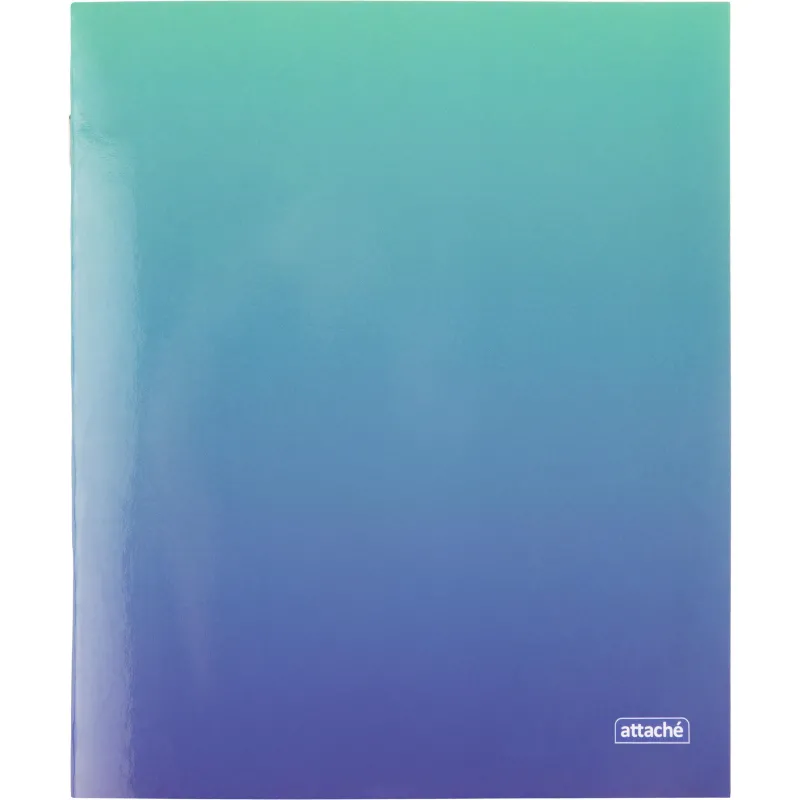 Тетрадь общая А5 48л Attache Градиент Бирюза клетка, 65г, скрепка, УФ-лак 1919331