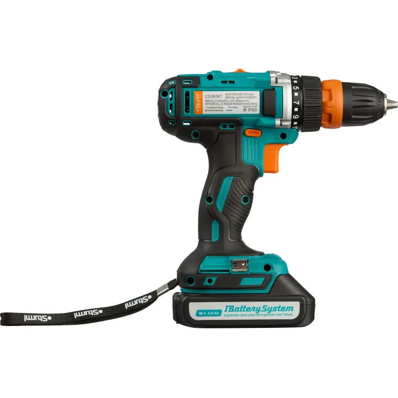 Дрель-шуруповерт аккумуляторная Sturm! 18В, 2х2Ач,съемный патрон (CD3618T) 1706969