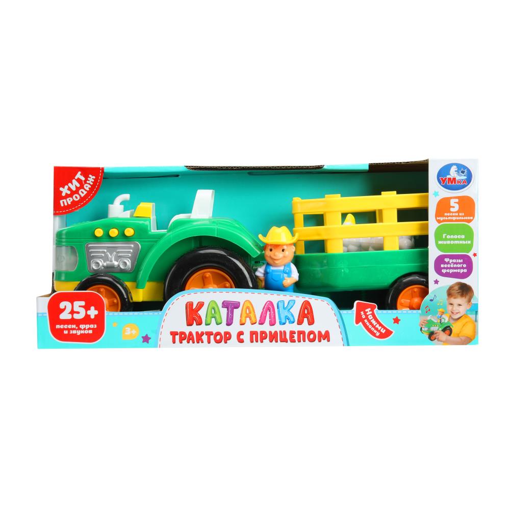 Каталка-Трактор с прицепом, 25+ песен, фраз и звуков УМка B2329541-R