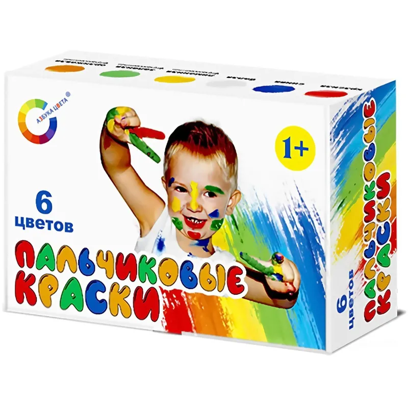 Краски пальчиковые комб. Азбука Цвета набор 6цв.х40мл 91К-6.40-00 1884903