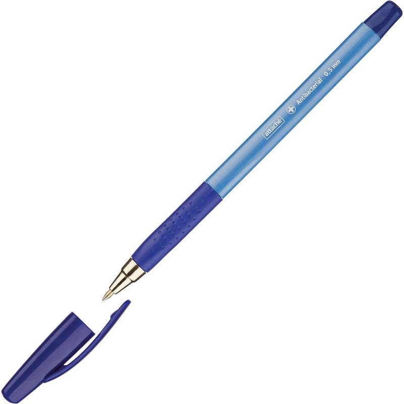 Ручка шариковая Attache Antibacterial синяя (толщина линии 0.5 мм) 518426