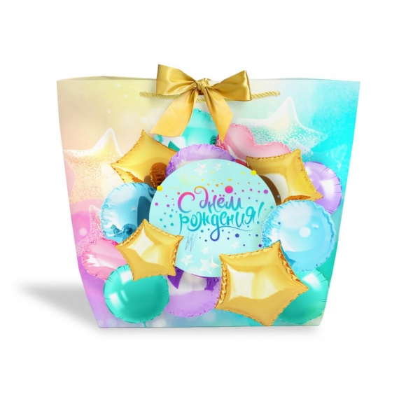 Пакет-сумка с днем рождения, размер М, подарочный Чудо праздник PBM-115897-HB