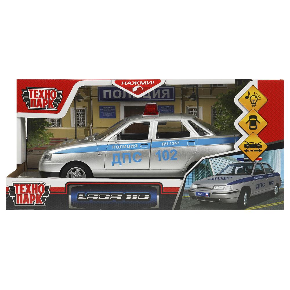 Машина пластик свет-звук "Лада 110 Полиция", 19 см. Технопарк LADA2110-19PLPOL-SR