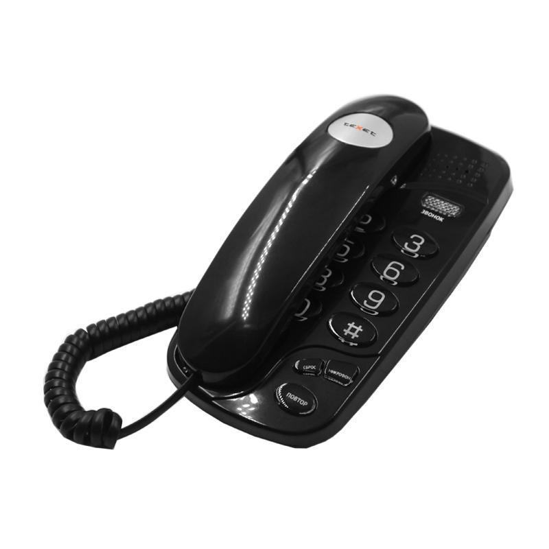 Телефон проводной teXet TX-238 черный 1282368 126898
