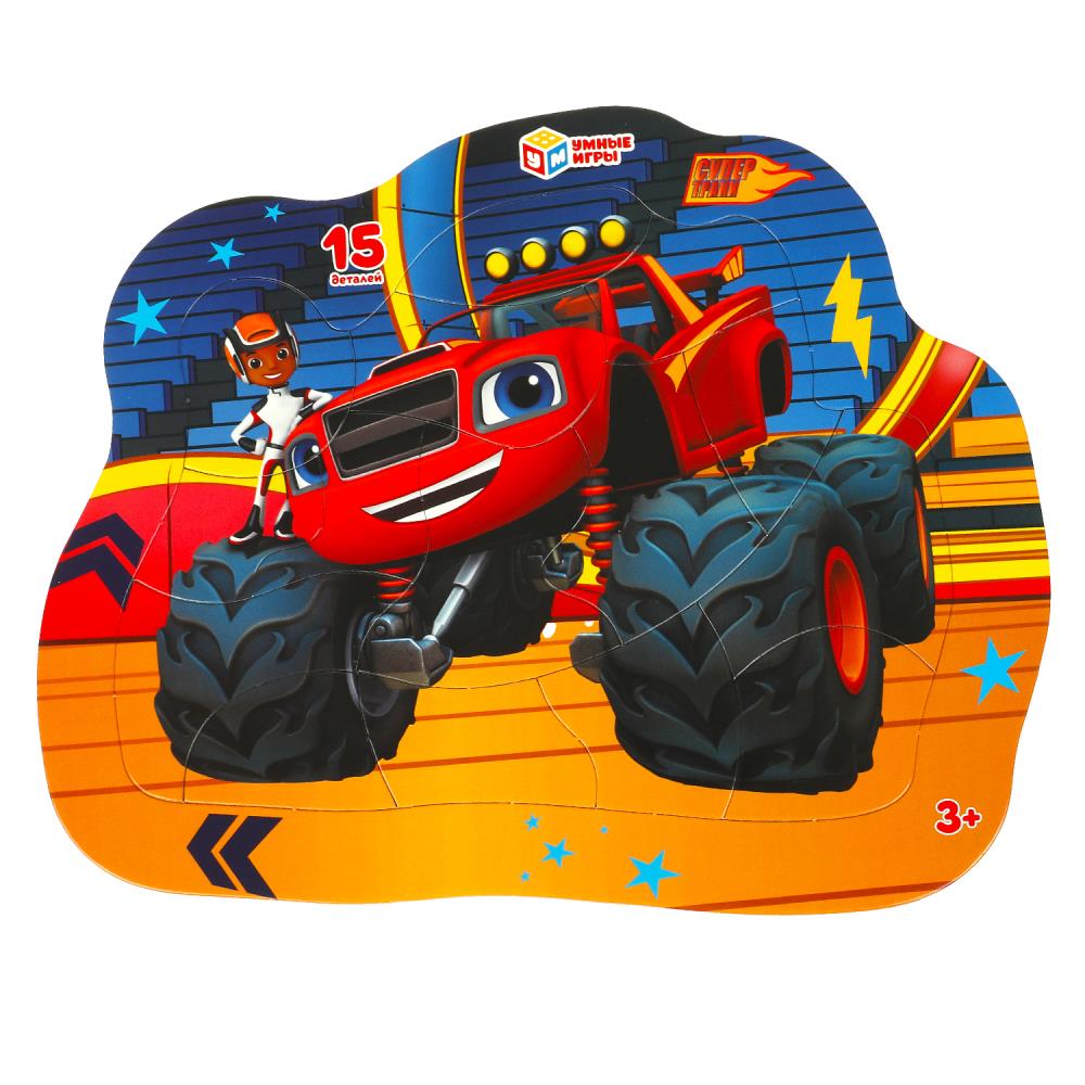 Фигурный пазл в рамке Супертраки 15 деталей Умные игры 4660254430655