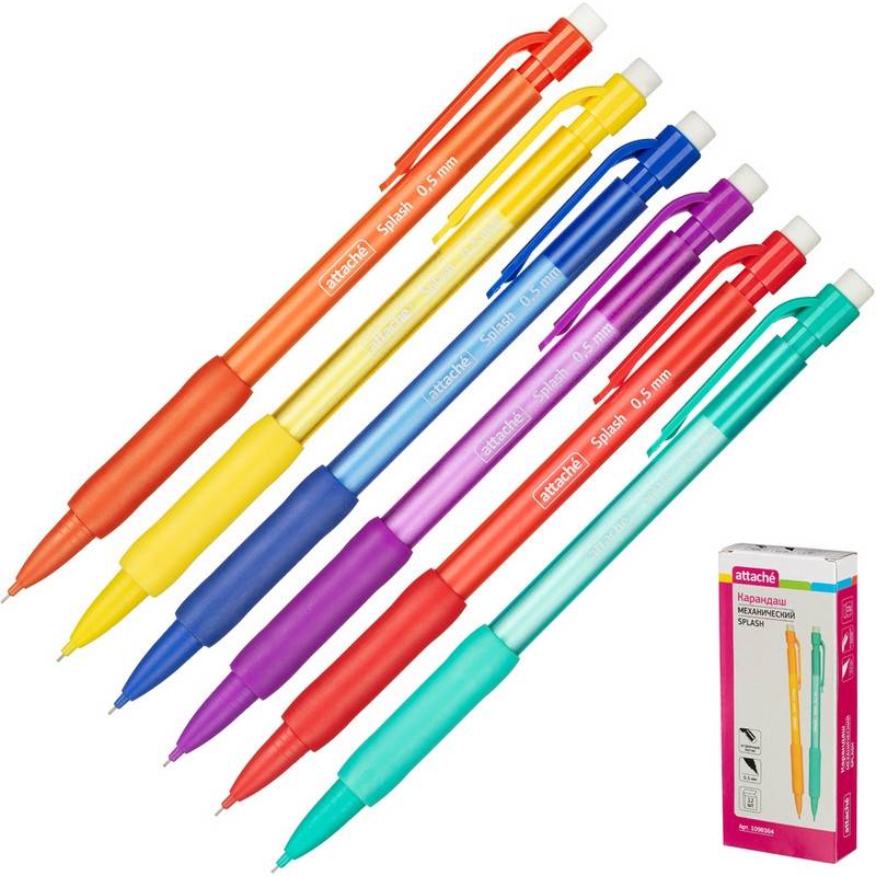 Карандаш механический Attache Splash 0.5 мм ассорти MB153014 1098364