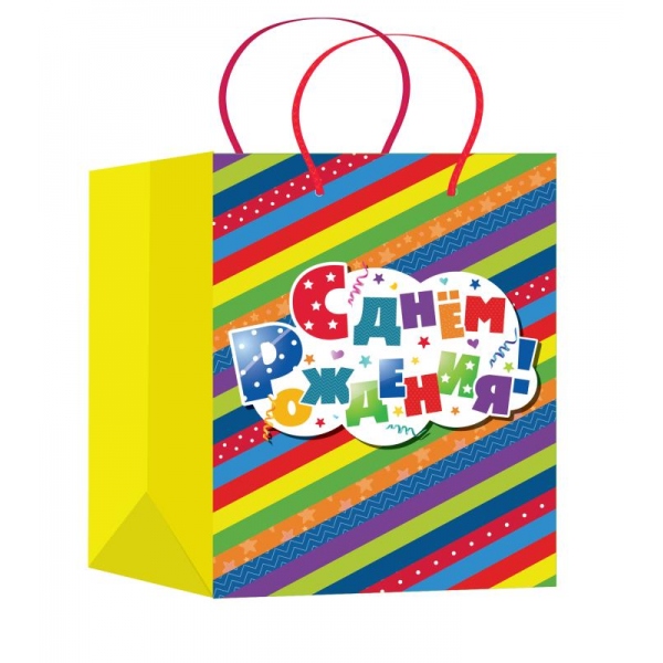 Пакет подарочный матовый, размер L, "День рождения" 4 Чудо праздник PL-122086-HBZ4