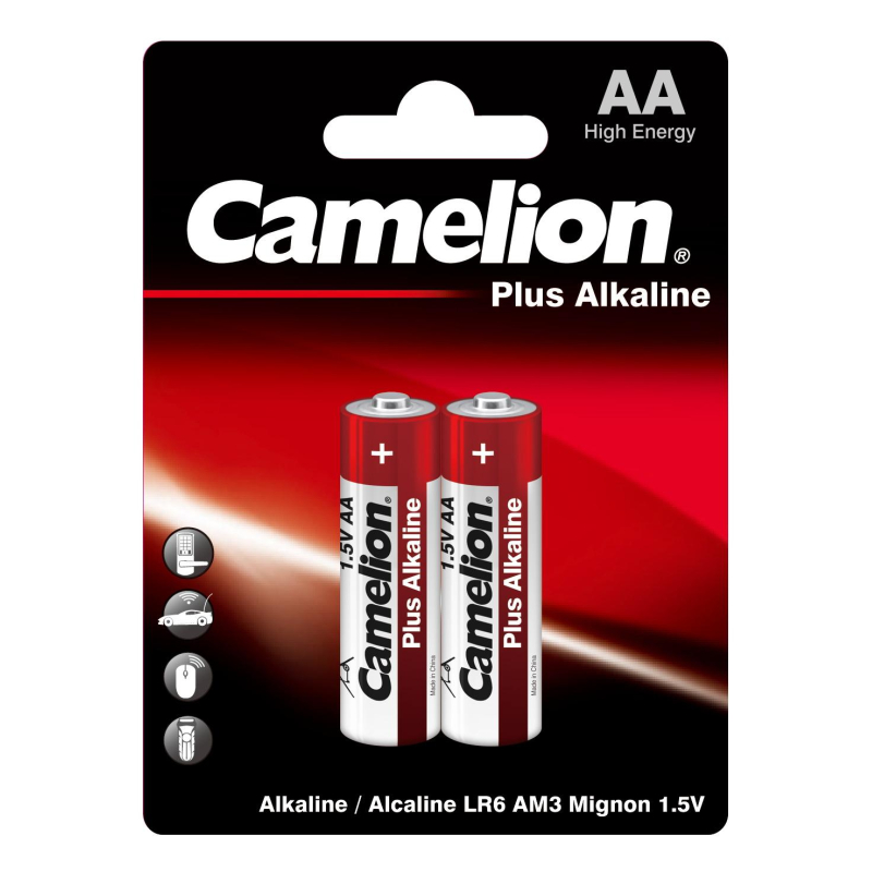 Батарейки Camelion Plus Alkaline BL2 AA/LR6 (LR6-BP2, 1.5В) 2шт/уп 1619502 1652