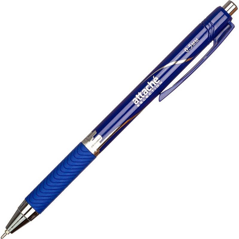 Ручка шариковая автоматическая Attache Selection Megaoffice синяя (толщина линии 0.5 мм) 803424