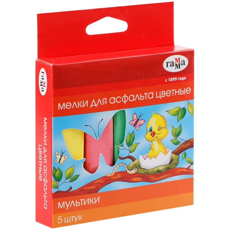 Мел для асфальта Гамма Мультики, 5 цв. 2304191 1170106