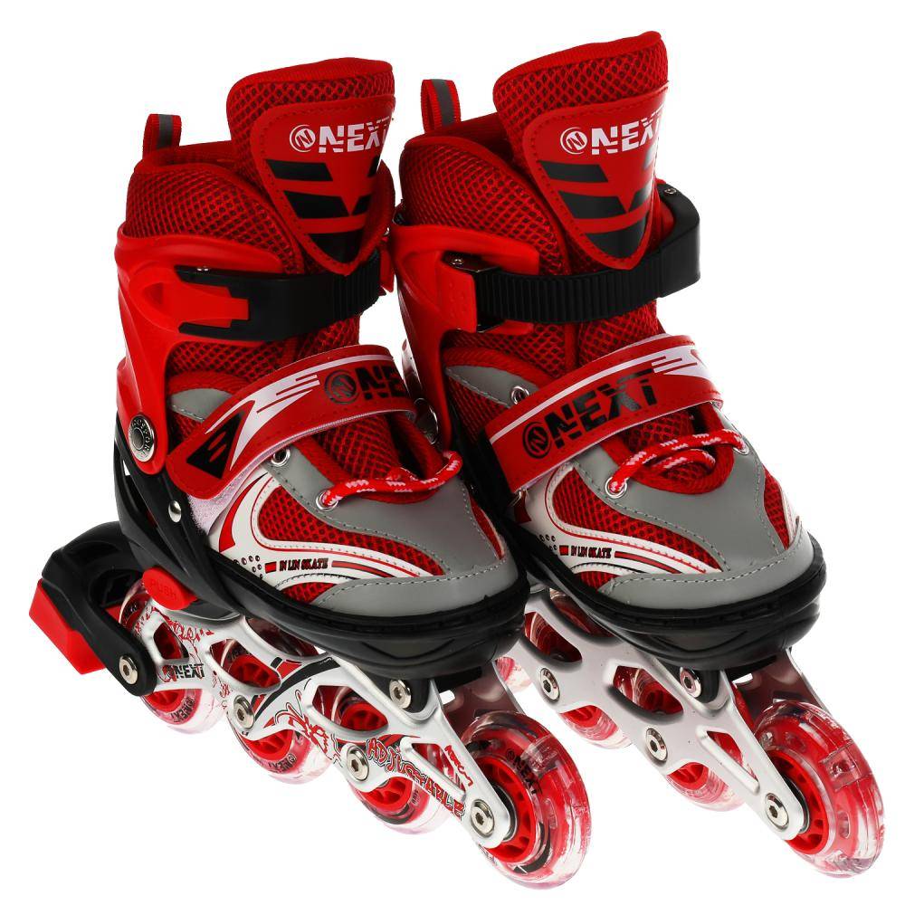 Ролики раздвижные pvc, свет, размер 29-32 в сумке, детские Next C28004-29-32-RED