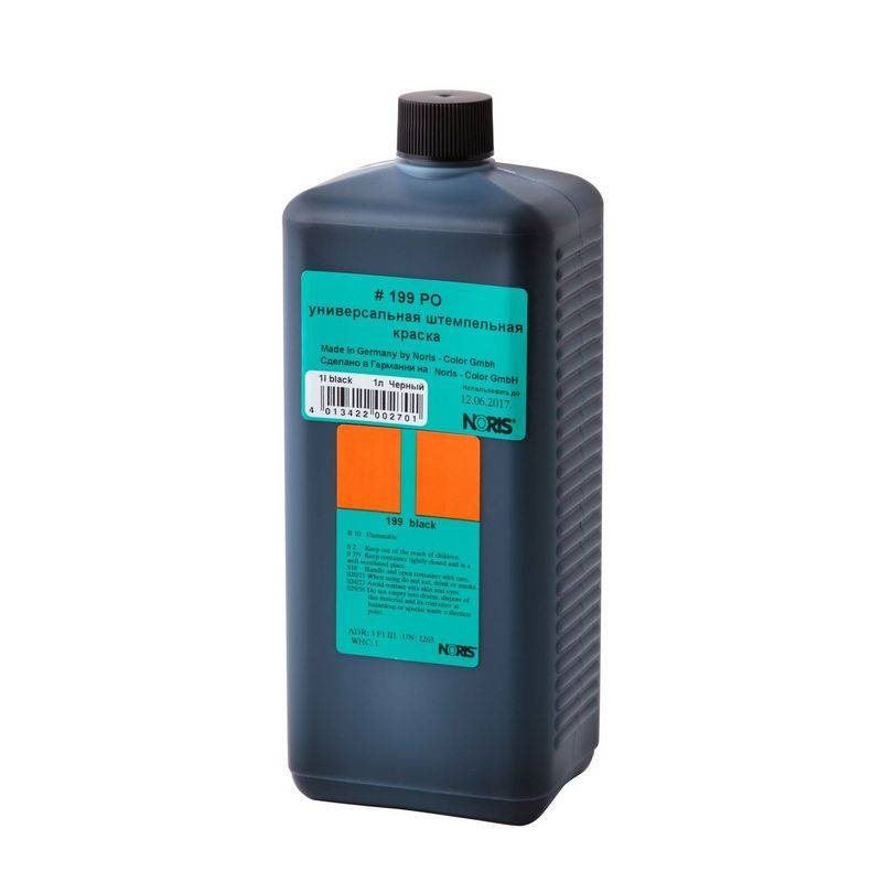 Краска штемпельная Noris 199Eч черная на водной основе с содержанием спирта 1000 г 520401
