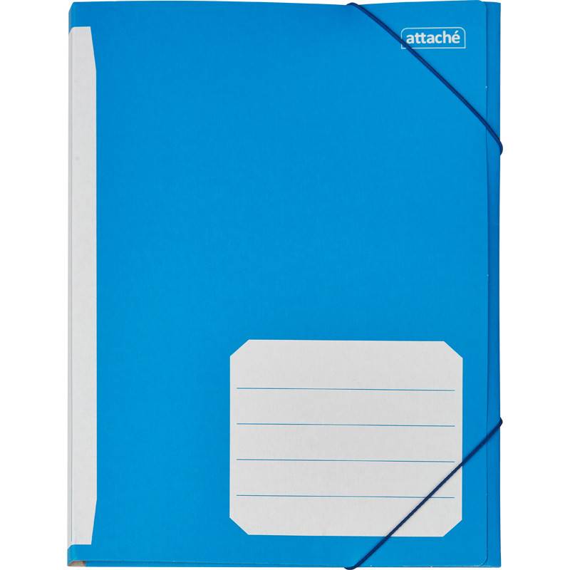 Папка на резинках Attache А4 20 мм картонная до 200 л синяя (плотность 400 г/кв.м) 142057