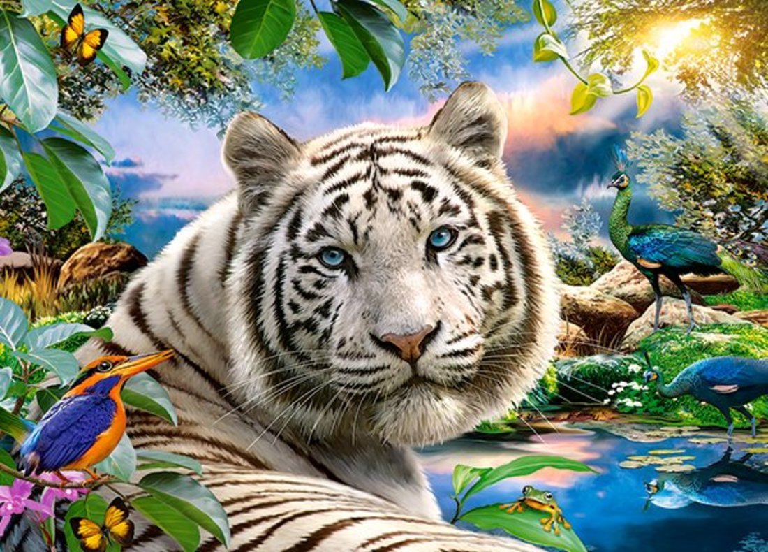 Пазлы 180 эл. Белый тигр Кастор В-018192