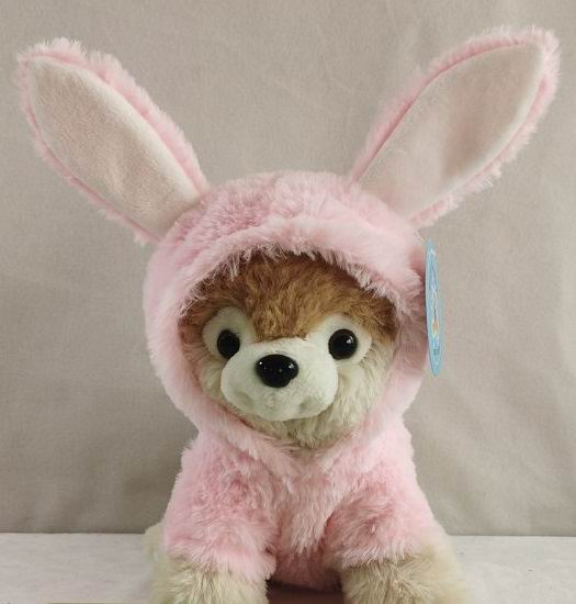 Мягкая игрушка Abtoys Модные питомцы. Собачка в костюме Розового кролика, 18см M4842