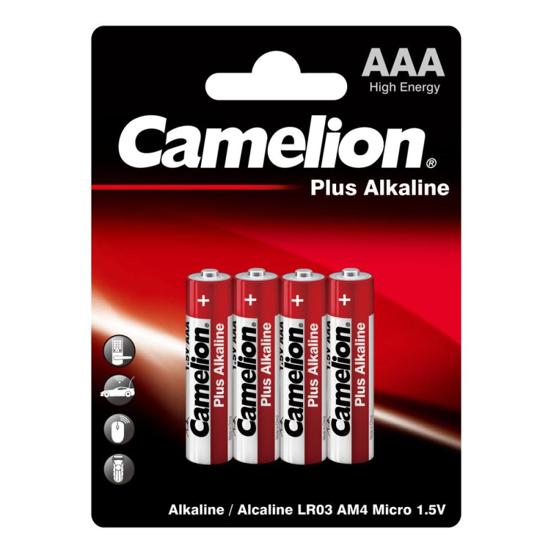 Батарейки Camelion AAA/LR 03 Plus Alkaline BL-4 1.5В(4 шт в уп.) 1568787 7369