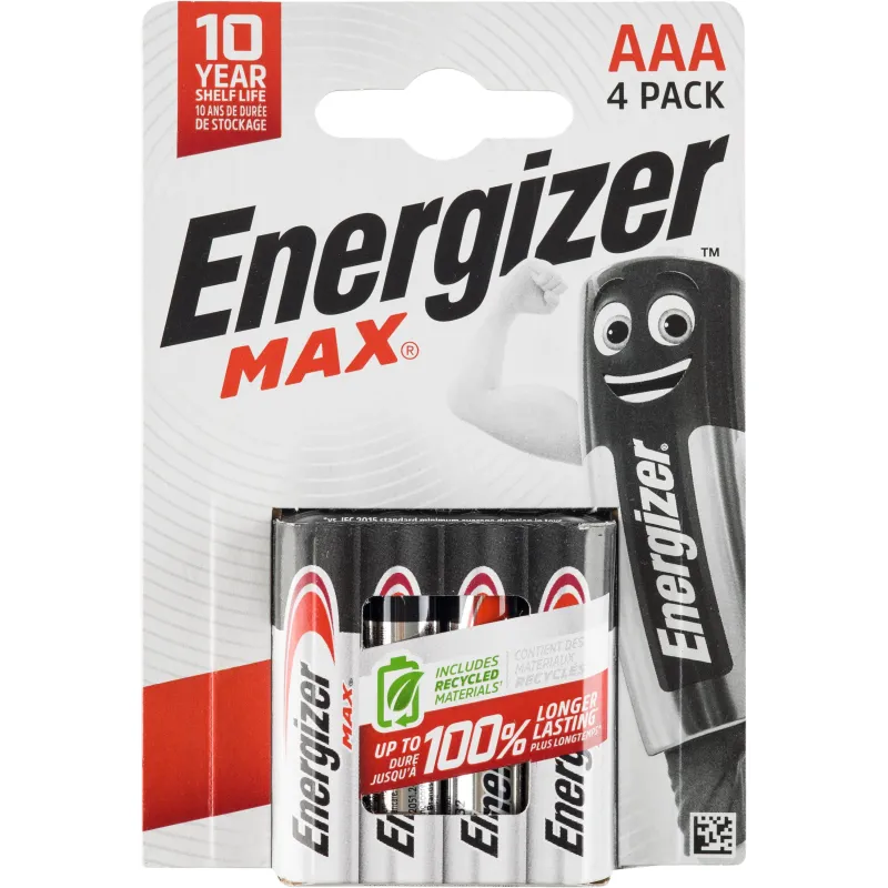 Батарейка Energizer MAX AAA 1.5V 4шт/бл (7638900438147) 1987015