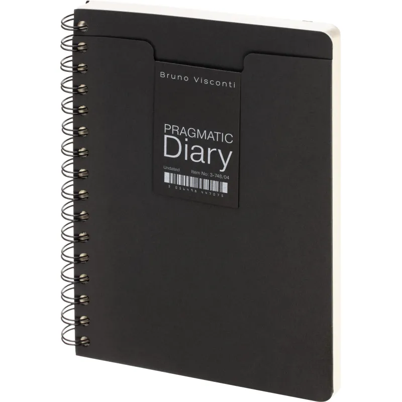 Ежедневник недатированный А5 PRAGMATIC на гребне, черный, 128л 3-748/04 Bruno Visconti 2309923