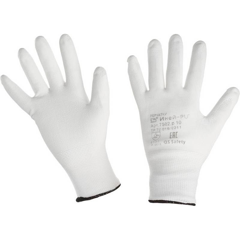 Перчатки защитные нейлоновые с полиуретановым покрытием размер 10 183677 нейлон с ПУ