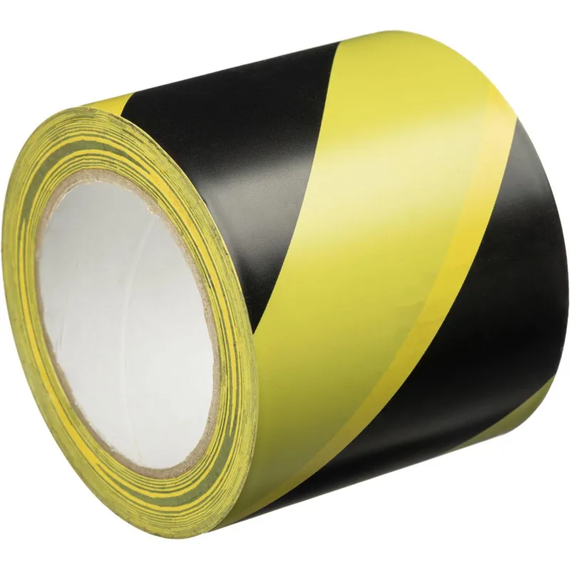 Лента для разметки ПВХ,150 мкм,100мx33мм,цвет желто/черный (KMSW10033) Мельхозе 2117033