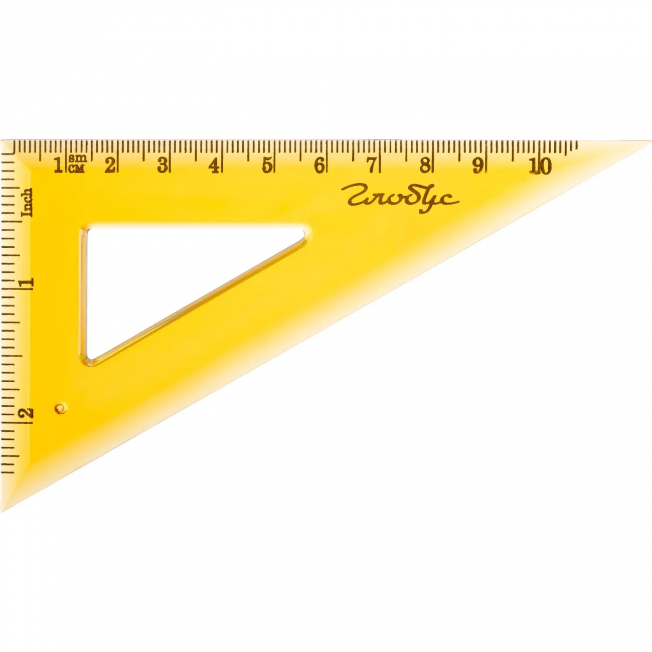 Треугольник пластиковый 12 см. катет 30 градусов (оранжевый) ТК12 Глобус 2253506