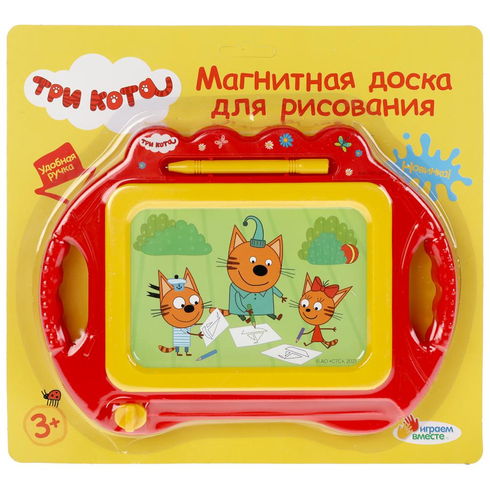 Доска для рисования Три Кота, магнитная, 20х15 см. ч/б поле Играем Вместе B247-H27006-3CATS