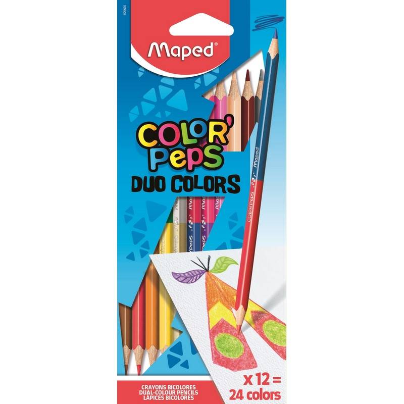 Карандаши цветные Maped Duo 24 цвета (двусторонние) трехгранные 829600 312060