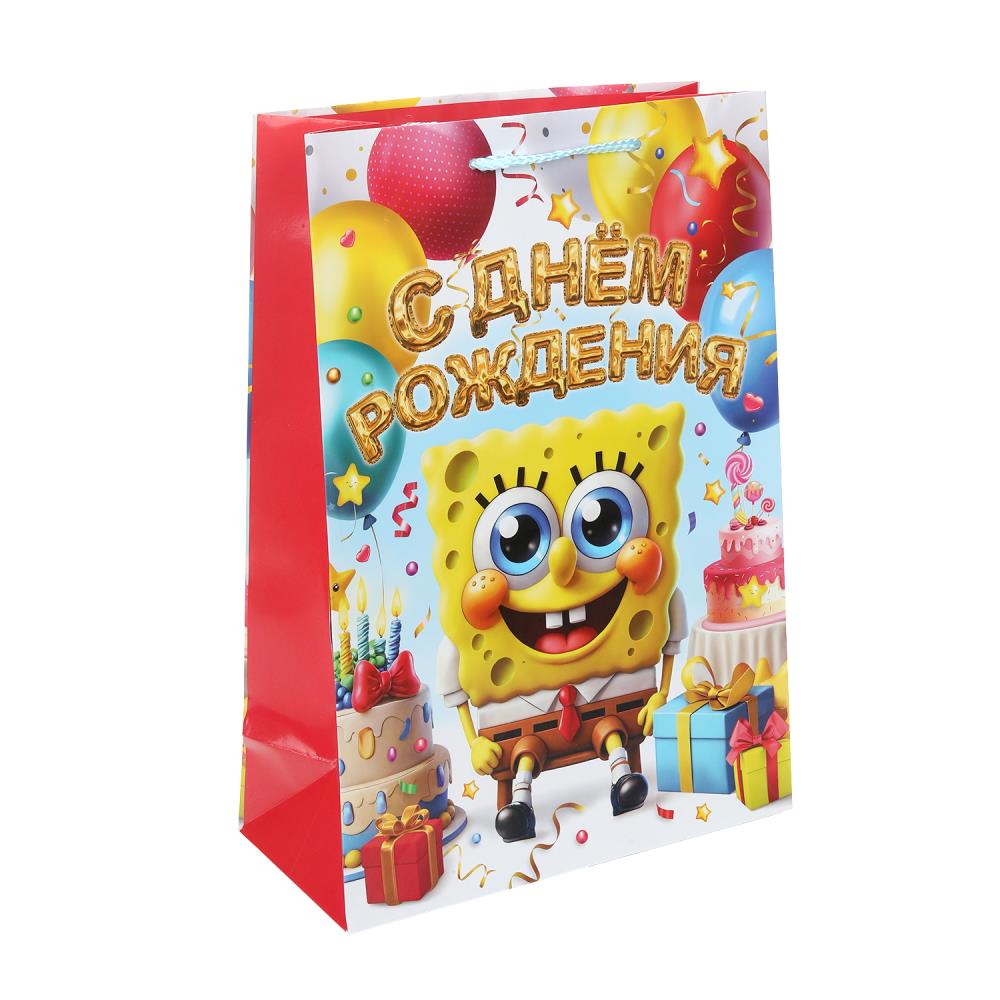 Пакет подарочный глянцевый ML, "Желтая губка", 140 гр/м Чудо праздник PML-130528-SB