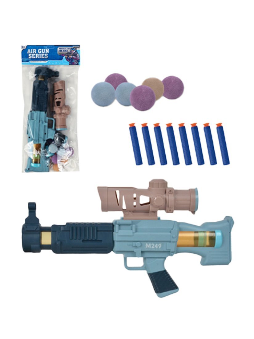 Ружьё механическое, в комплекте мягкие шарики 6шт. д=3,2см, мягкие пули 8шт Наша Игрушка 8095