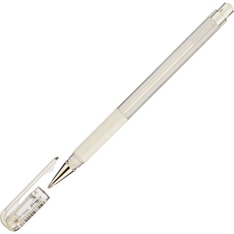 Ручка гелевая одноразовая Pentel Hybrid gel Grip белая (толщина линии 0.4 мм) 468395