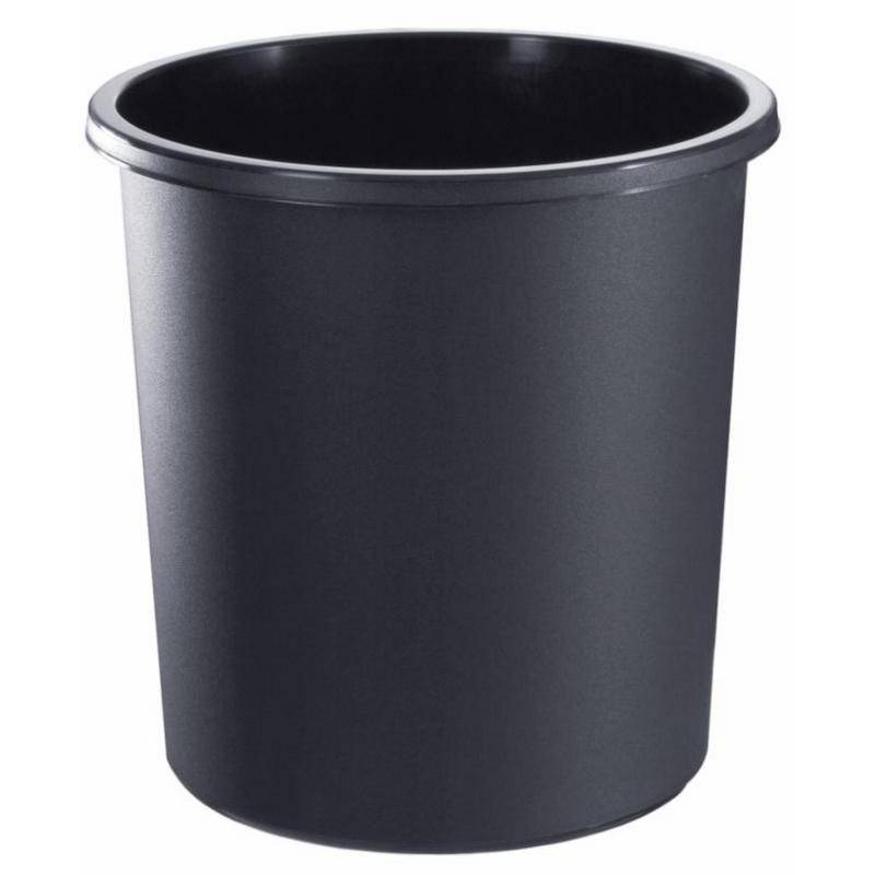 Корзина для мусора Стамм 18 л пластик черная (31х32.5 см) 382415